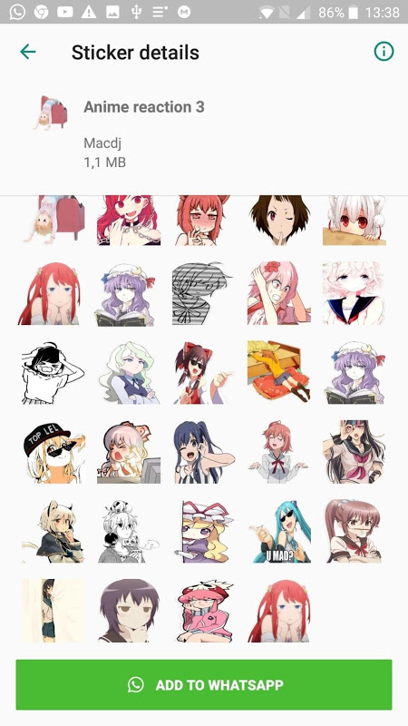 Anime stickers para WhatsApp 1