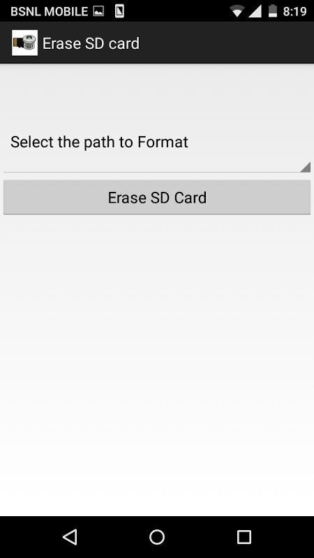Erase SD card 1