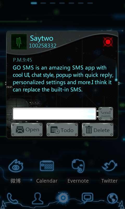 GO SMS Pro Future Wars Theme 2
