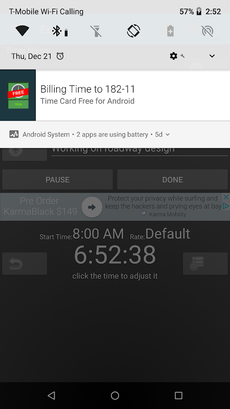 Time Card para Android 3