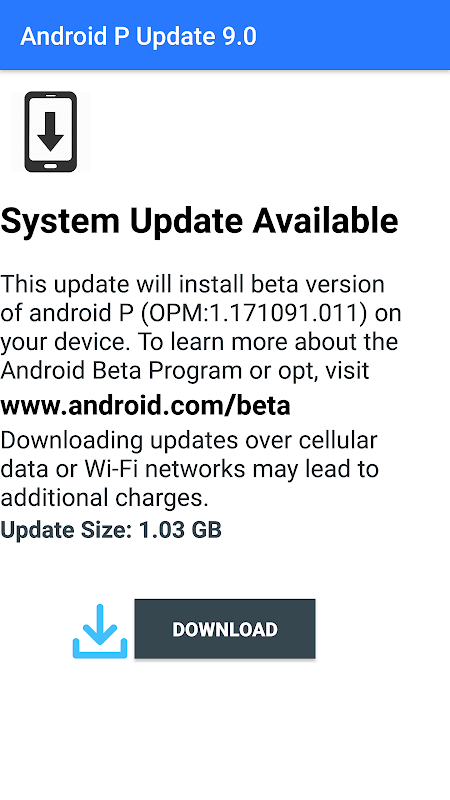 Update to Android P 1
