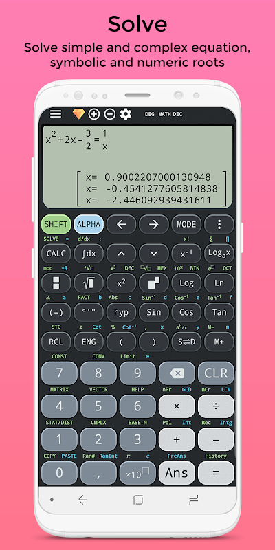 Complex calculator & Solve para x TI-36 TI-84 Plus 2