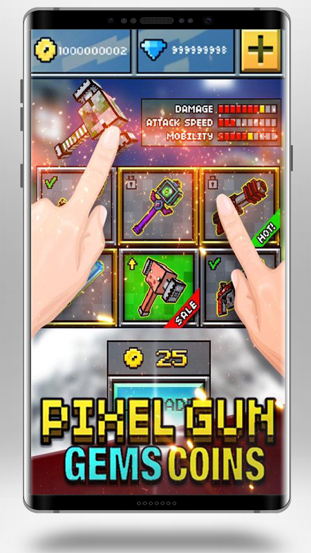 Unlimited Gems &Coins  para pixel gun 3d 3