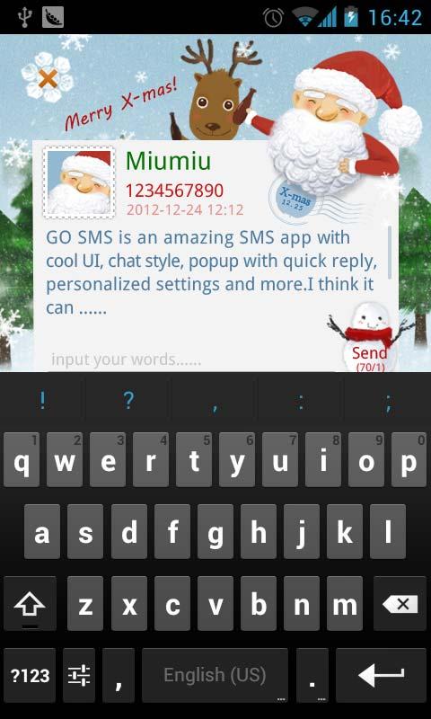 GO SMS Pro Funny Christmas Pop 2