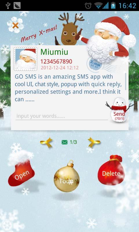 GO SMS Pro Funny Christmas Pop 1
